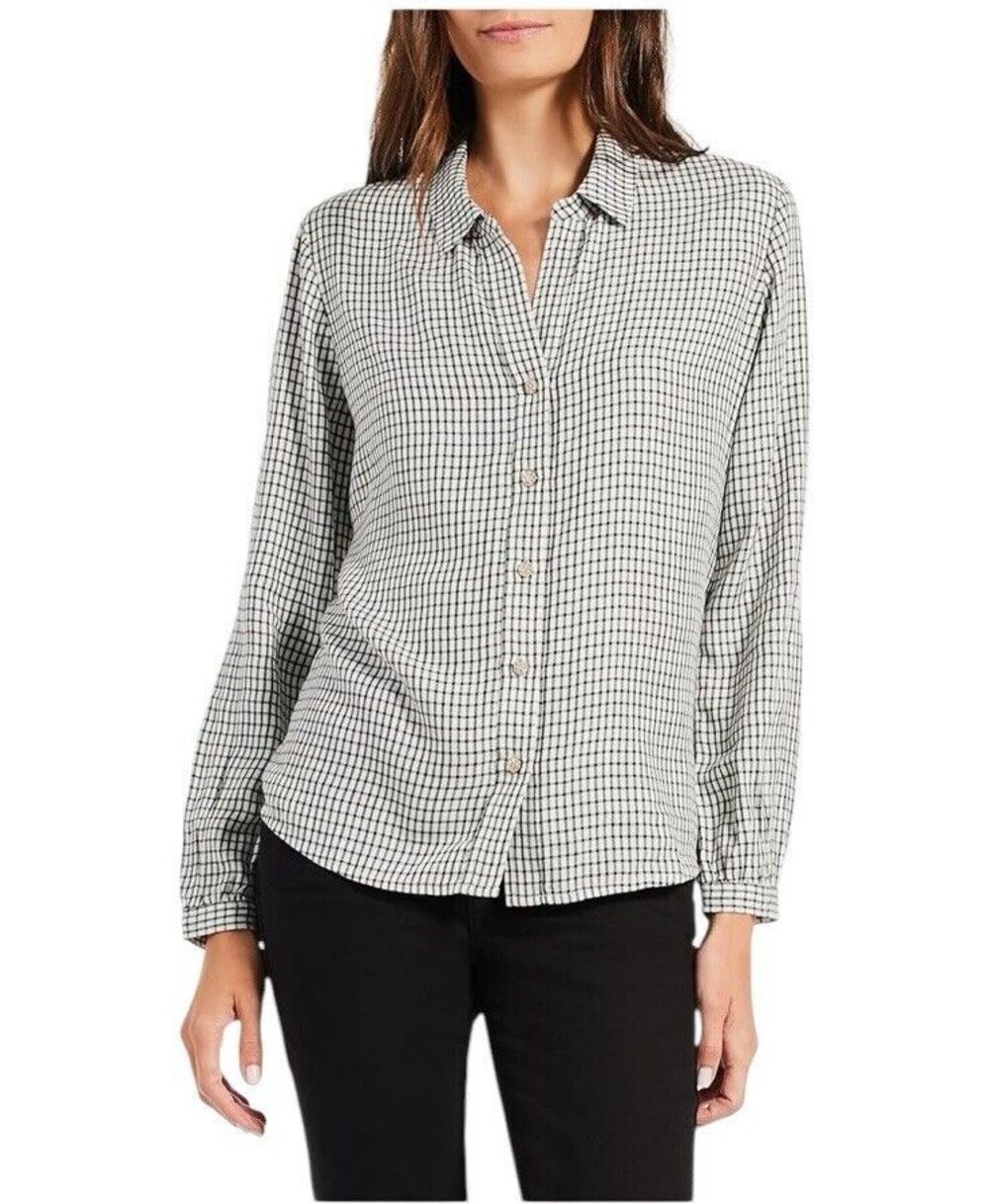 NIC+ZOE Women's Femme Long Sleeve Plaid Shirt Relaxed Fit New Size 1X